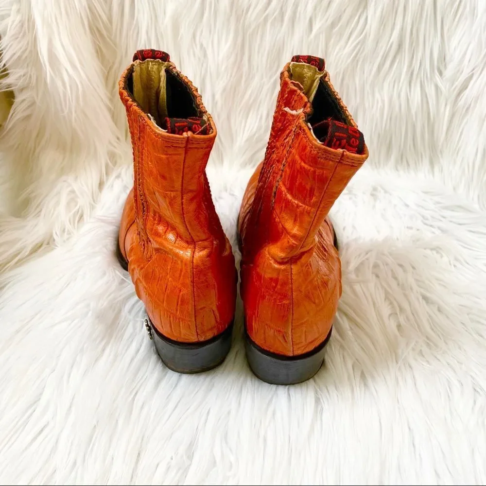 El Alacran De Durango western croco ankle boots 8